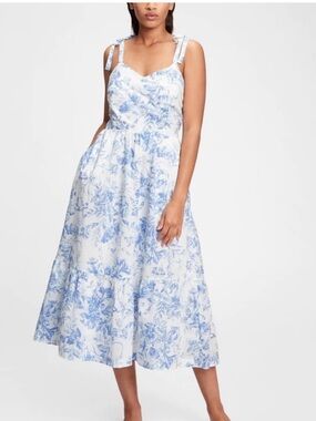 ✨ Gap Floral V-Neck Cami Midi Dress100% cotton made in India  Sumer/spring Style